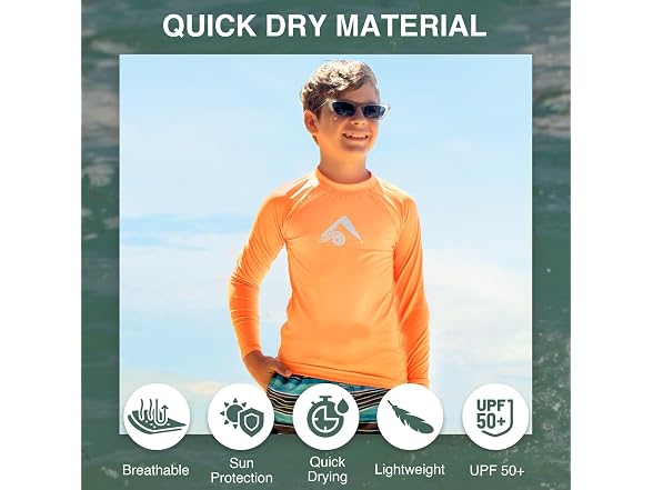 Kanu Surf Boys (3T) Long Sleeve Rashguard Orange