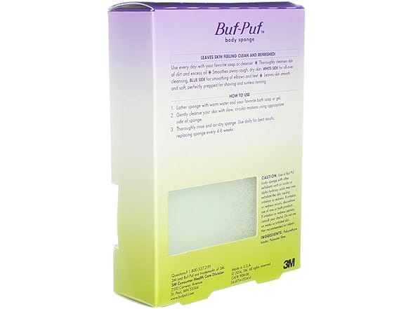 Buf, Puf Double, Sided Body Sponge (Quantity of 5)