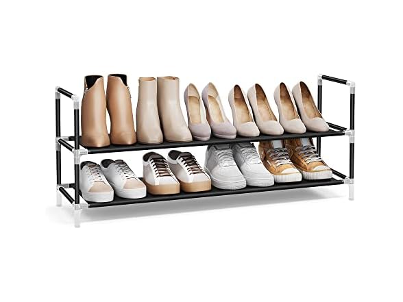 SONGMICS SONGMICS 2-Tier Shoe Rack, Shoe Storage for Ha