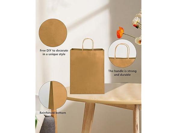 Gift Bags 8x4.25x10.5 100Pcs