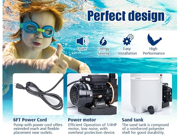 choosmo 10in Sand Filter Pump 2220GPH