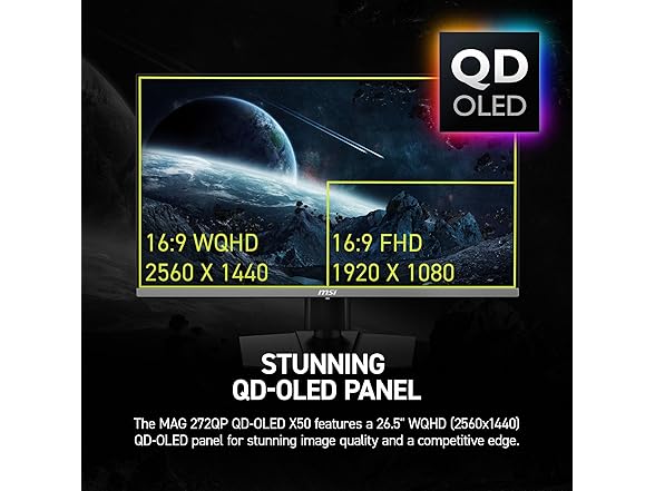 MSI 27" QHD Monitor | MAG 272QP QD-OLED X50