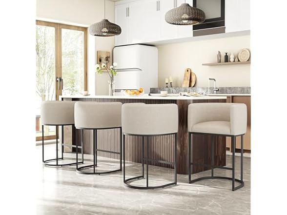 Beige 26" H Counter Height Bar Stools