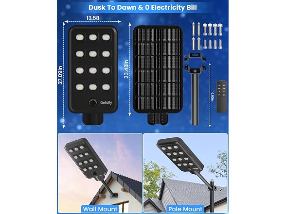 Gefolly G-13000W Solar Flood Light