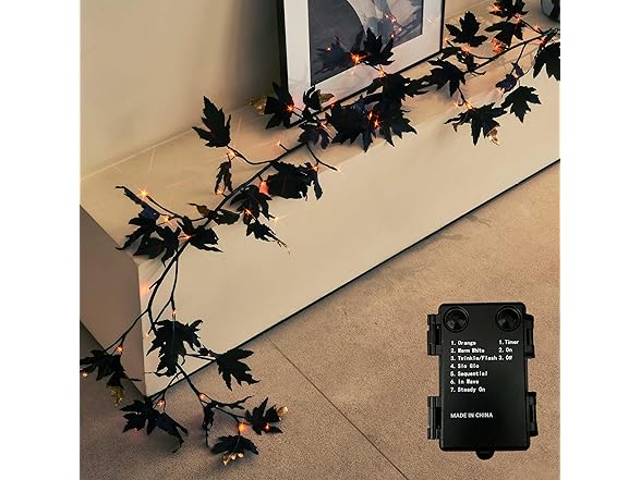 Birchlitland Halloween Black Maple Garland