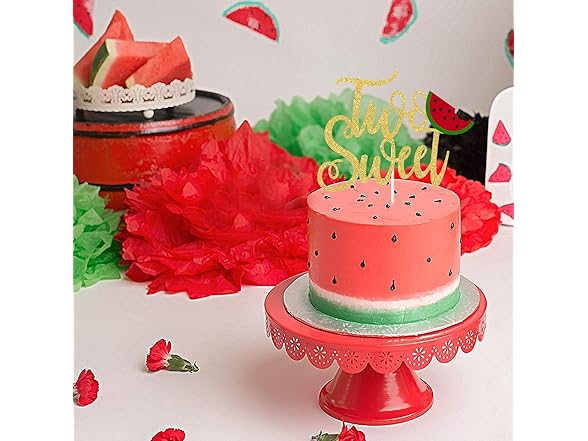 PANHUI Two Sweet Watermelon Cake Topper