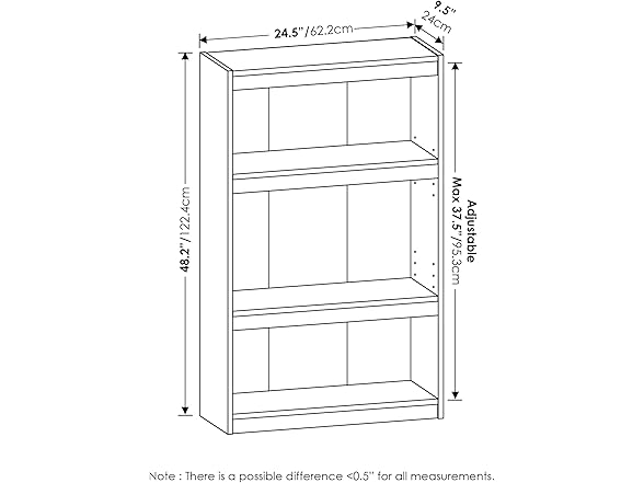 Furinno Jaya Enhanced Home Bookcase 3-Tier