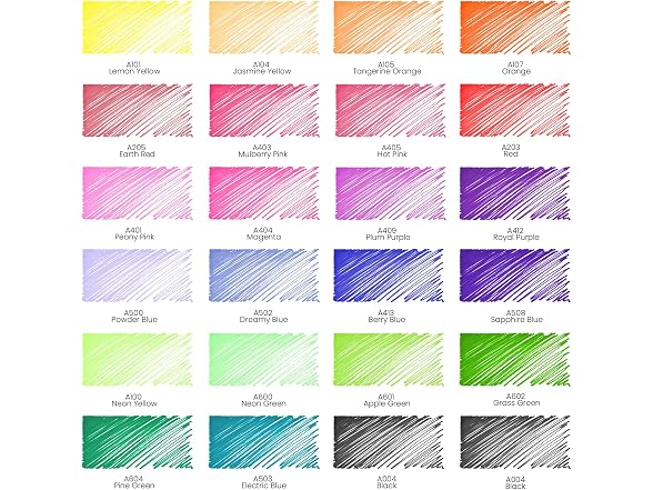 ARTEZA Permanent Markers 24-Color Fine Tip