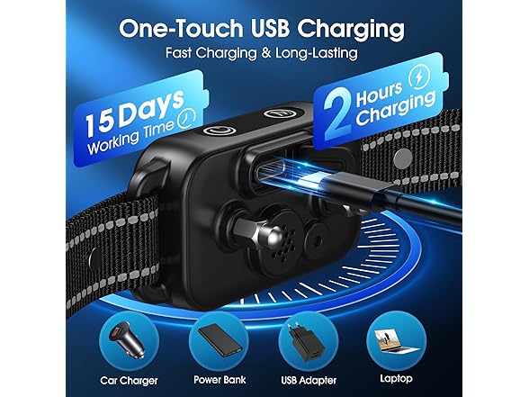 DINJOO W0110 Dog Bark Collar Black