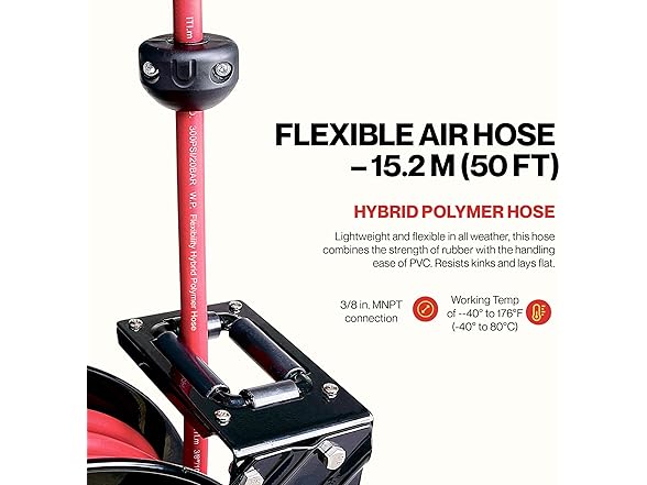 ReelWorks Air Hose Reel 3/8" Inch x 50ft 300 PSI