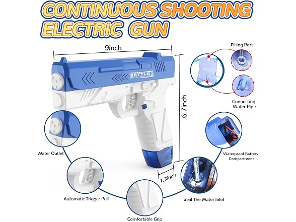 GPPNKC 1000ml Large 2PK Electric Water Guns 25FT Range