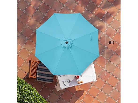 HealSmart 9ft Patio Umbrella with Push Button Tilt/Crank