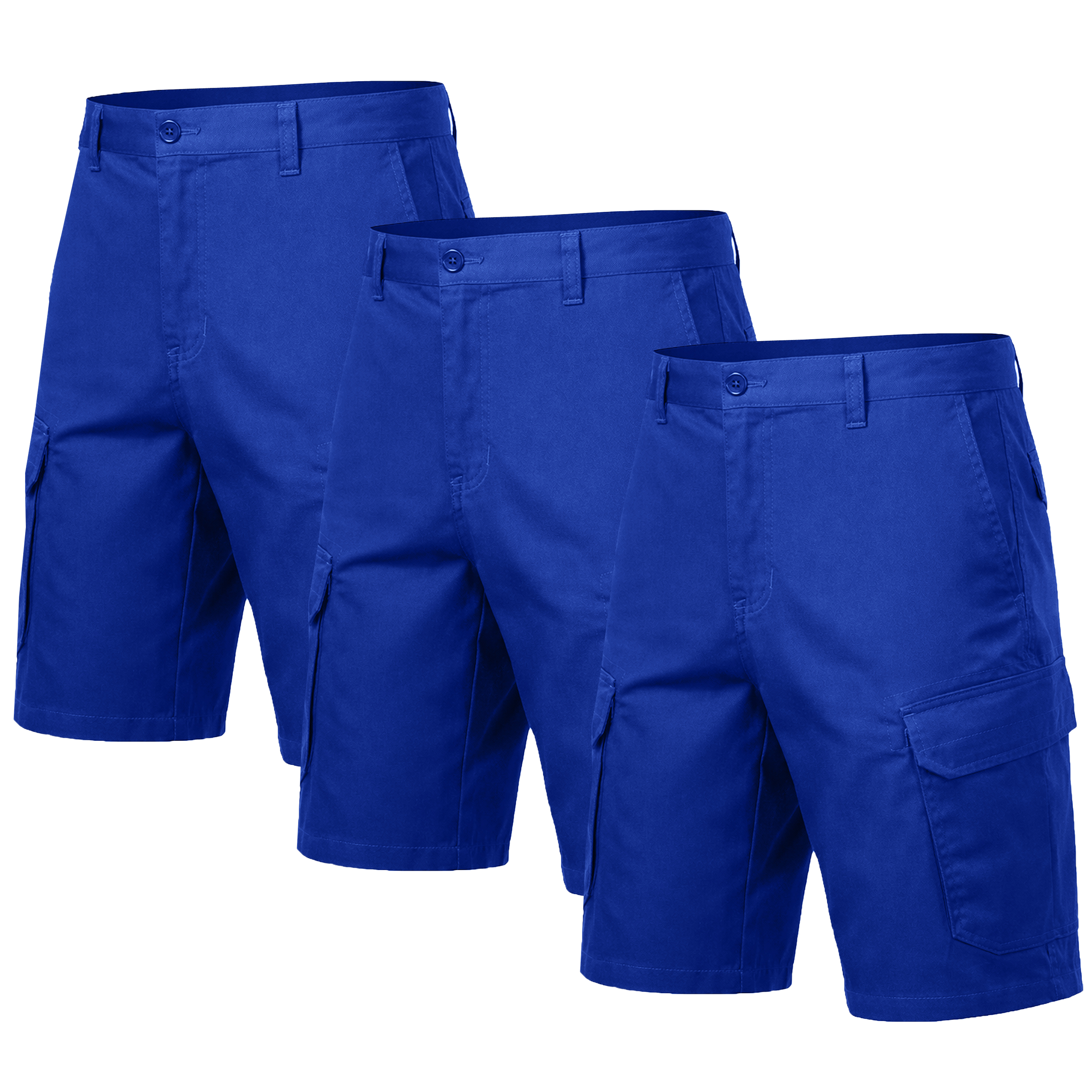 3Pk Mens Cotton Stretch Cargo Shorts - Gallery 15
