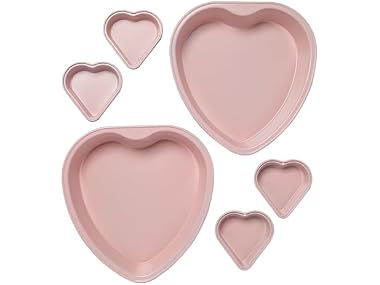 $11.99, Was $29.99, 60% Off! Paris Hilton Heart Shaped Nonstick Bakeware Set Pink dealfomo