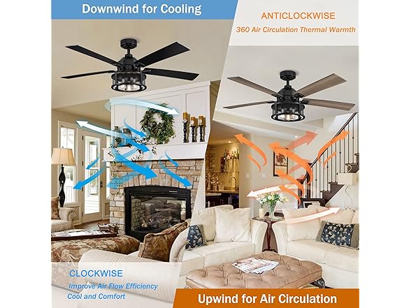 Parrot Uncle F6318110V 52" Ceiling Fan with Lights