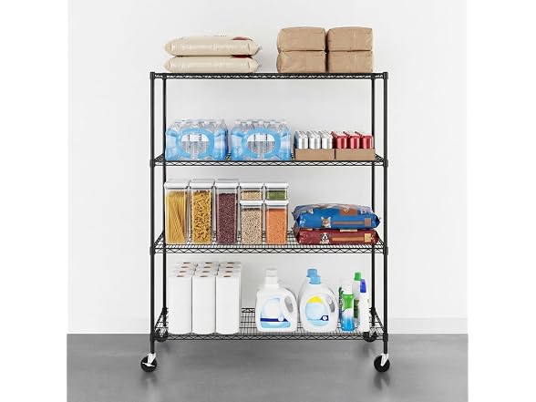 SafeRacks NSF 4-Tier Steel Wire Rack w/Wheels (24"x60"x72")