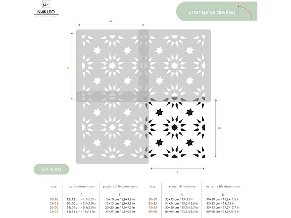 NAKLEO Tile Painting Stencil