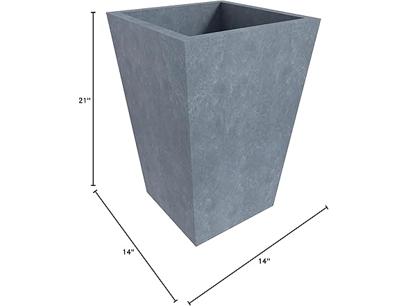 LeisureMod SP21AC Serene Planter Aged Concrete, 21"