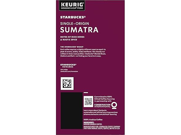 Starbucks Sumatra K-Cup, 24 Ct