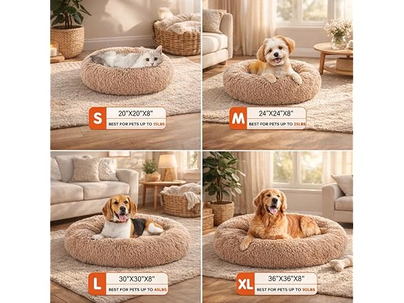 FITION Dog & Cat Bed for Indoor, 24in