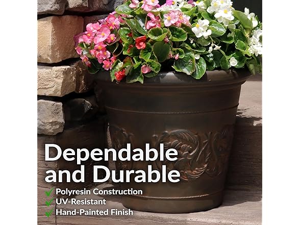 Sunnydaze 16-Inch Arabella Large Plastic Pot