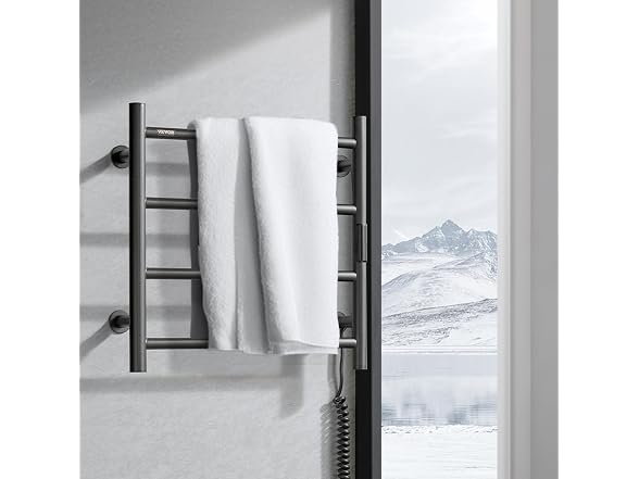 VEVOR 4 Bars Towel Warmer Rack, Wall