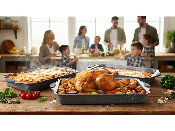 Anveena 3-Piece Non-Stick Pans Gray