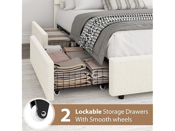 Garvee Full Size Bed Frame with Storage