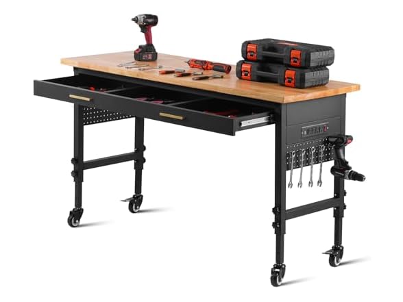 60-inch Adjustable Workbench, 1500 lbs Load