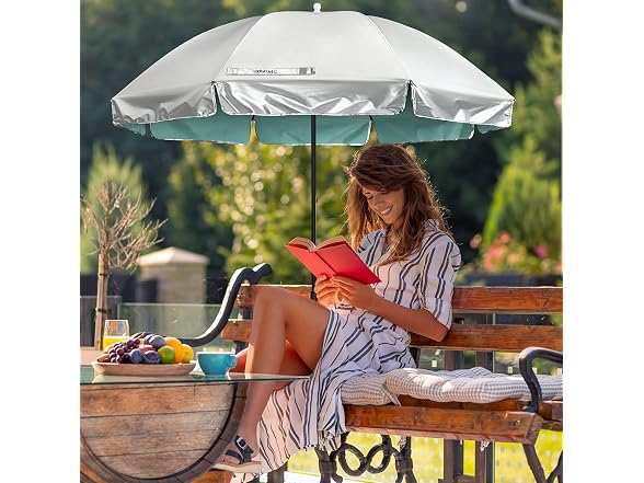 Prospo 55 Inch Beach Chair Umbrella w Adjustable Clamp