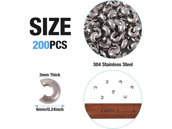 Pandahall 200pcs SS Crimp Bead Covers - Gallery 5