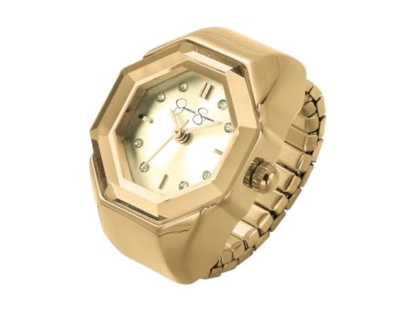Simpson Women Gold Octagon Ring Watch