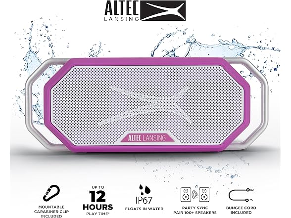 Altec Lansing HydraWAVE Portable Bluetooth Speaker
