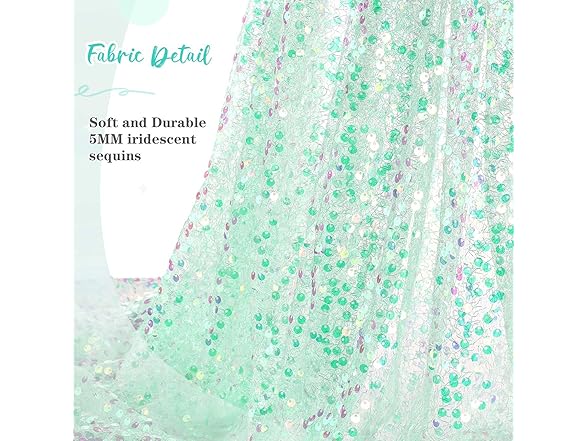 QueenDream Green Sequin Table Runner, 25x120 Inches