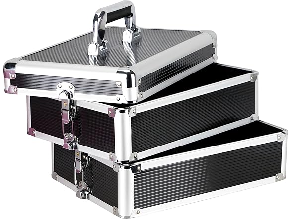 VER Beauty 4-in-1 Makeup Travel Case, Black