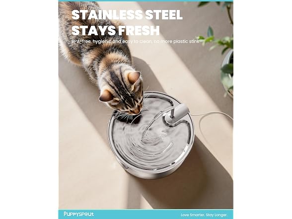Cat Water Fountain Stainless Steel - 108oz/3.2L