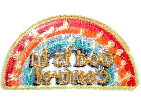 GELATUDU God is in Control Rainbow Patch