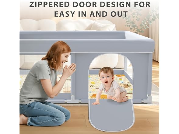 XVISHX 50x50" Baby Playpen with Mat
