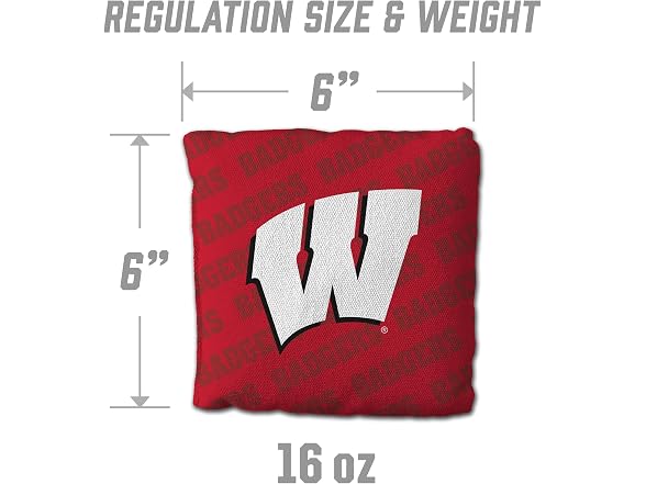 WISCONSIN BADGERS NCAA Cornhole Bags Set