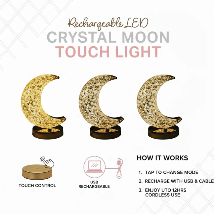 Rechargeable 3000K-7000K LED Acrylic Crystal Touch - Gallery 14
