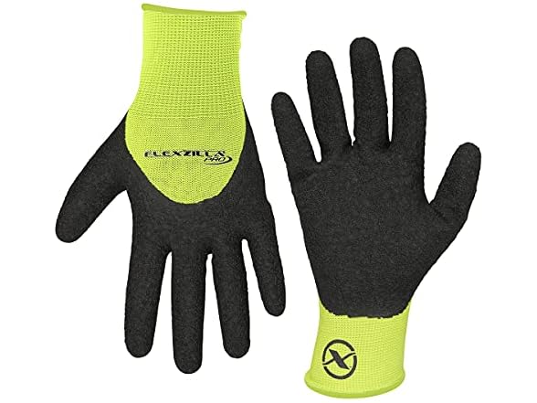 Flexzilla 3/4 Dip Palm Crinkle Latex Glove, 3 Pack