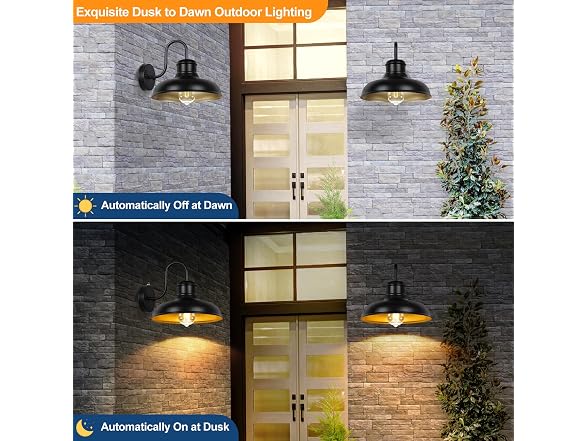 TOBUSA 2-Pack 11.5'' Black & Golden Wall Sconce