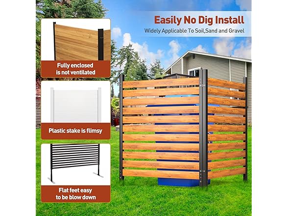 GREENER Privacy Screens 2PCS 38" W x 42" H Straight Style