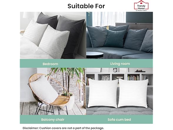 Trendy Home 18x18 Throw Pillow Insert, Set of 2 - Gallery 7