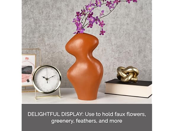 Elements Textured Wave Terracotta Ceramic Vase