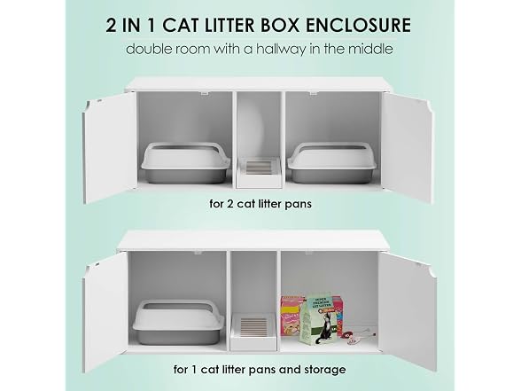 Hidden Cat Litter Box Enclosure Furniture, W