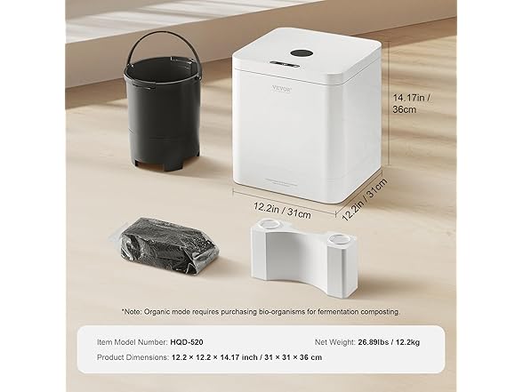VEVOR 5L Electric Smart Countertop Composter