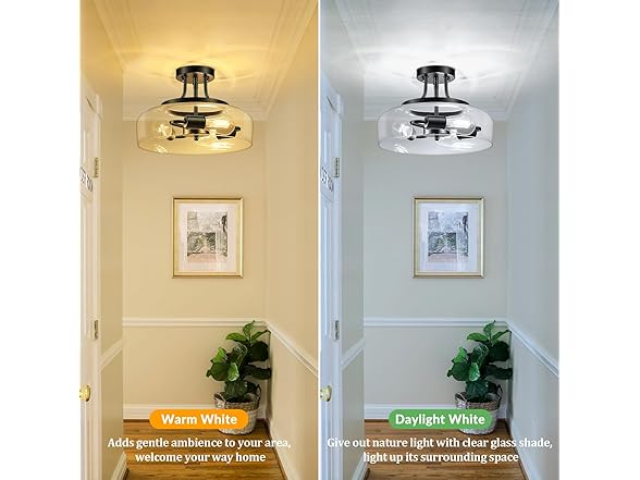 Modern Industrial Semi Flush Mount Ceiling Light