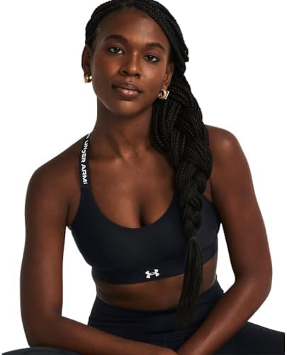 Under Armour Womens Infinity Low Impact Sports Bra, (001) Black / / White, X-Small D-DD
