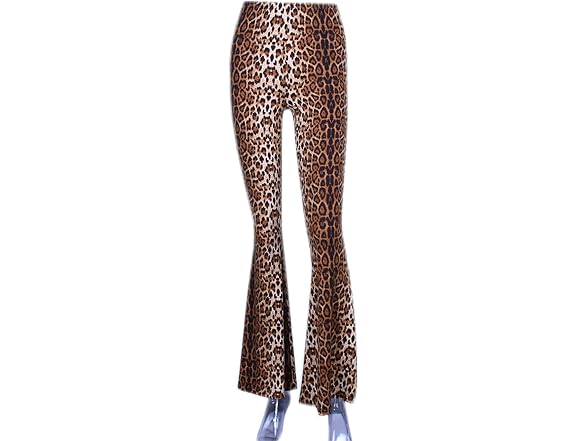 Louvton Women (XL) High Waist Flare Pants Trousers